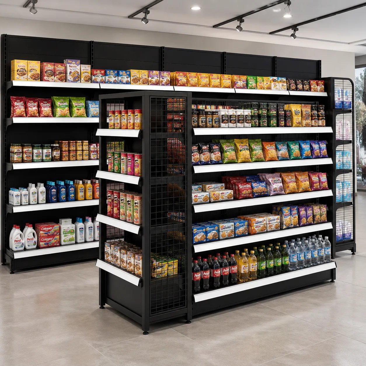 Black Boutique Supermarket Shelving application