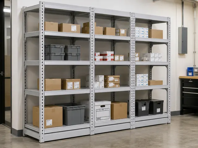 Four Column Heavy-Duty Shelf in use