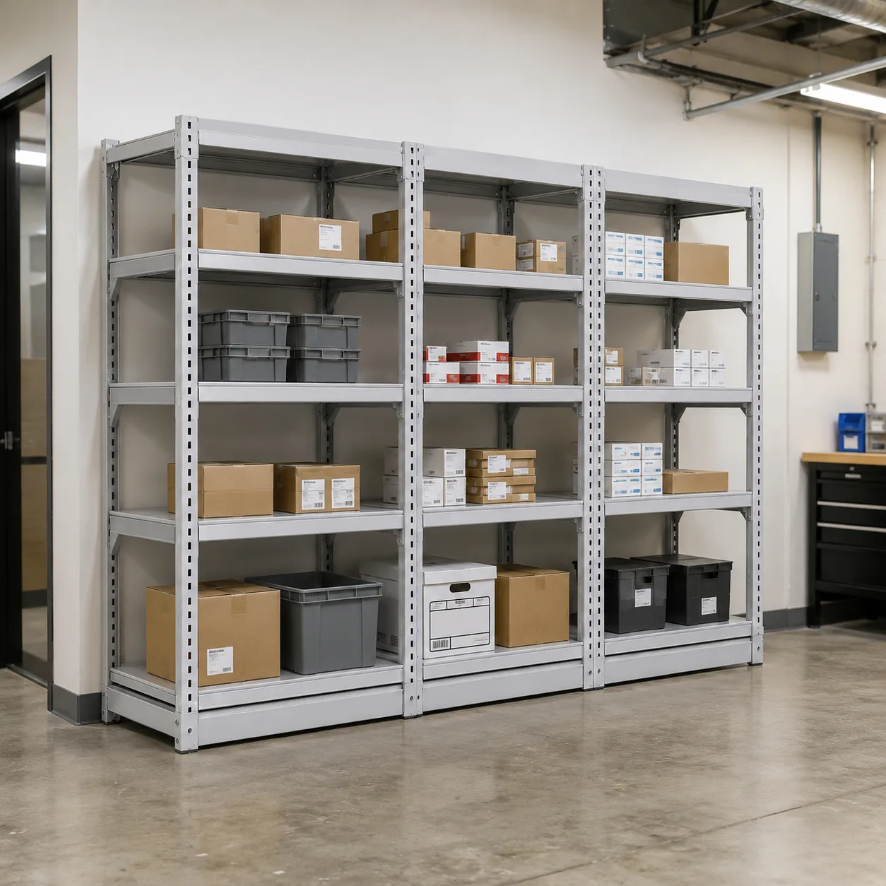 Four Column Heavy-Duty Shelf application