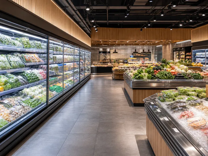 Guangzhou Fresh Food Display racking or shelving installation