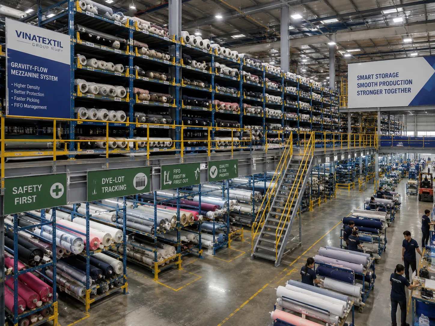 Streamlining Textile Logistics: Vina Textil Group’s Gravity-Flow Solution