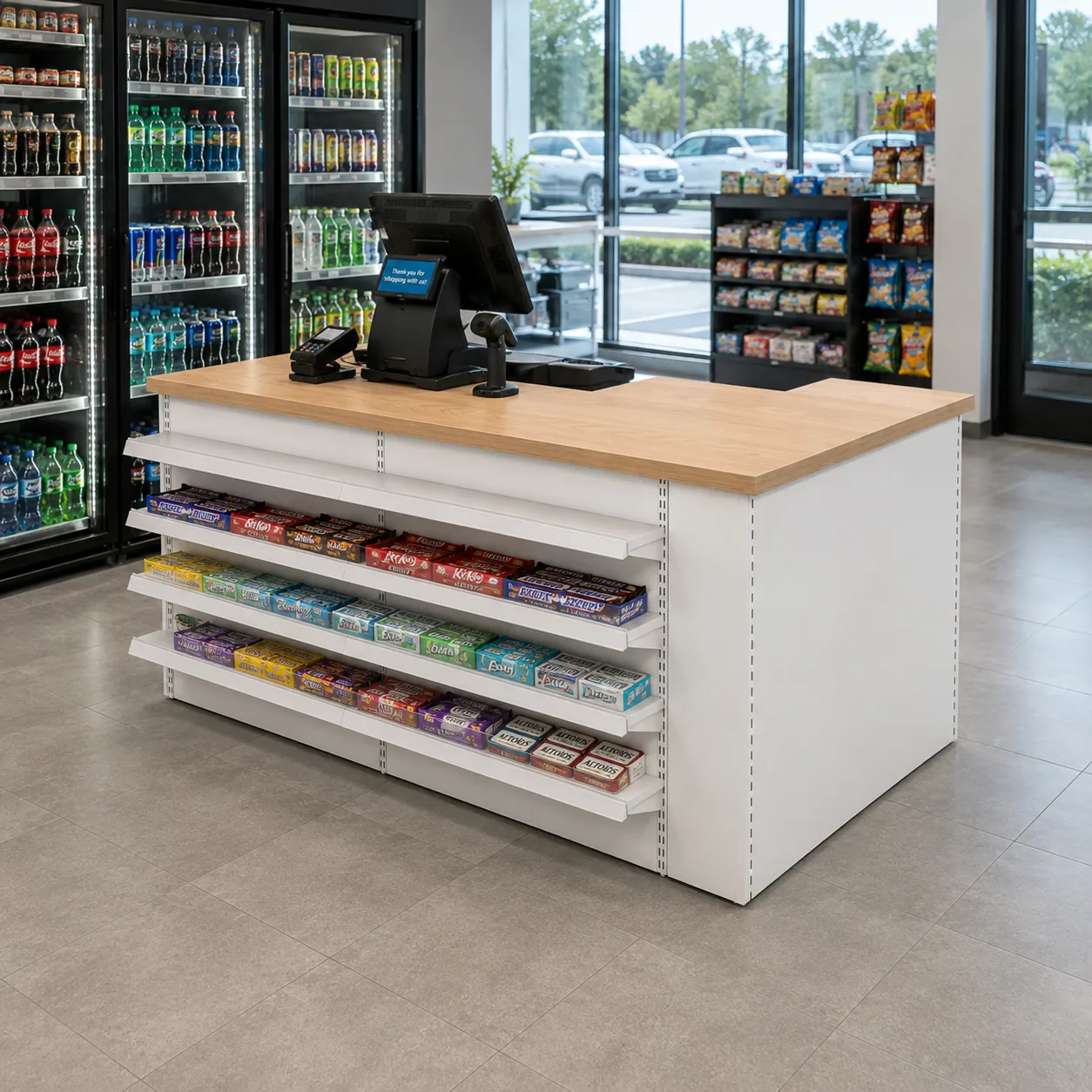 L-Shaped Checkout Counter application