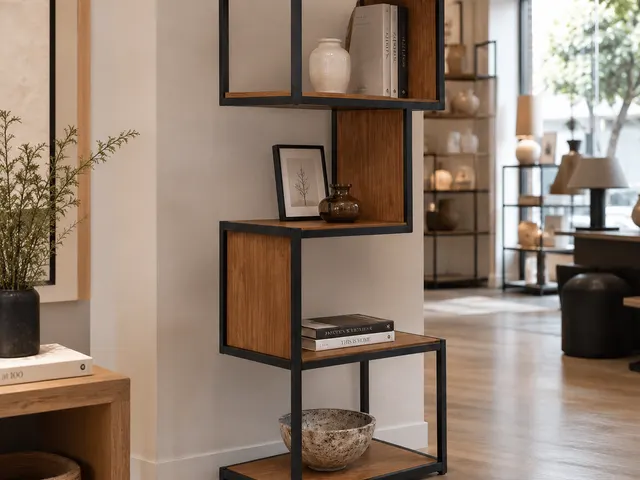 S-Shaped Display Shelf in use