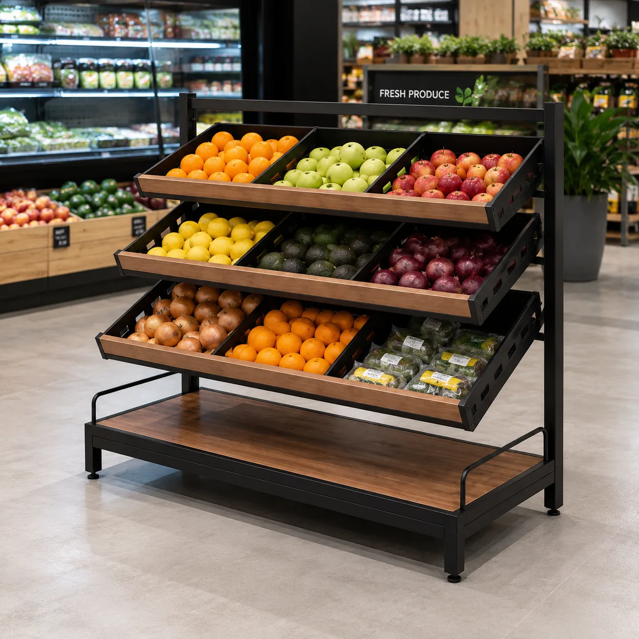 Fresh Produce Display Rack application
