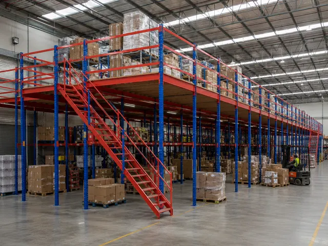 Warehouse Mezzanine Platform in use